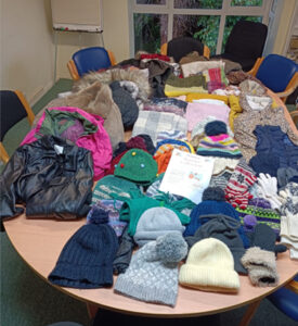 Winter Warmer donations hats gloves scarfs